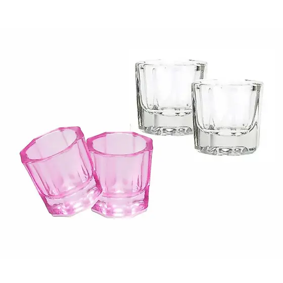 Copos Dappen de Vidro Profissional para Mistura de Henna e Cílios Odonto Estética Tatuagem Rosa ou Transparente