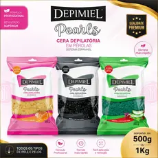 Cera Depilatória Quente em Pérolas Depimiel Elástica Granulado Profissional Estética 500g ou 1Kg