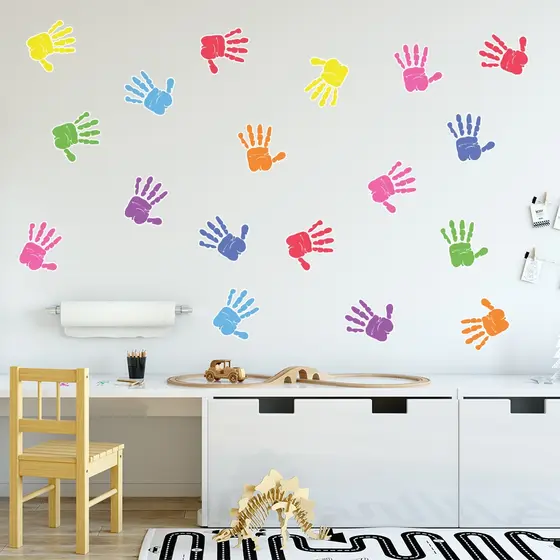 Adesivo De Parede Infantil 60 Mão Colorida Quarto Criança - 091ir