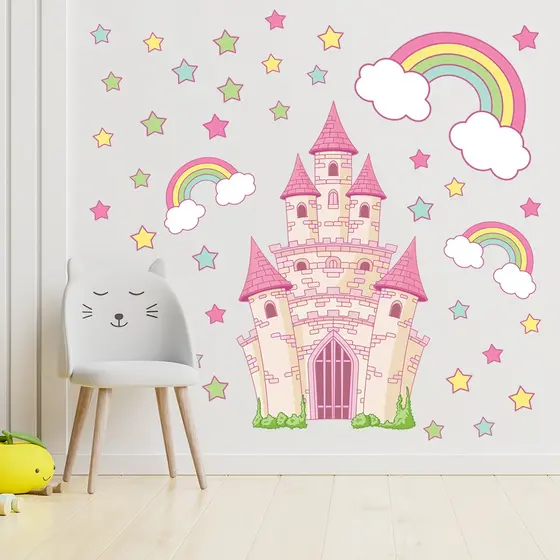 Adesivo de Parede Infantil Castelo Magico Quarto Criança - 043ir