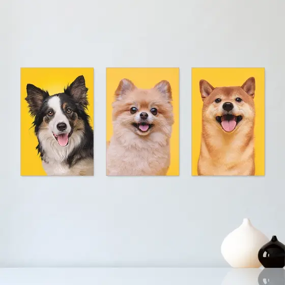 Kit 3 Quadros Decorativos Pet Shop Cachorros Placas Decorativas - 0028ktpl