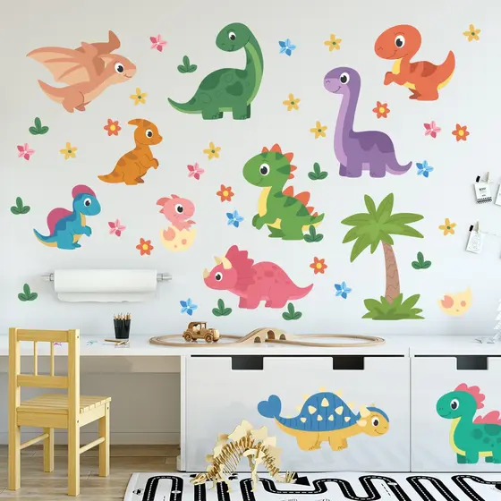 Adesivo de Parede Infantil Dinossauros Dino Quarto Menino Menina - 432ir
