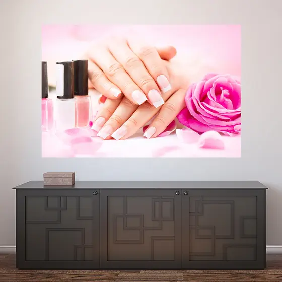 Painel Adesivo Decorativo de Parede Manicure Esmaltes Unhas Salão de Beleza - 694pn