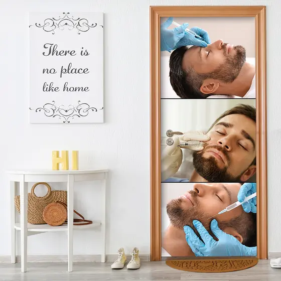 Adesivo Decorativo de Porta Salão de Beleza Estética Preenchimento Manicure Cílios Depilação