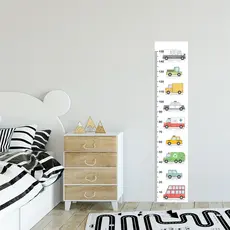 Régua de Crescimento Infantil Adesivo Carrinhos Escola Quarto Menino Menina Bebê - 051reg