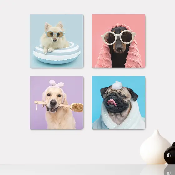Kit 4 Quadros Decorativos Pet Shop Veterinário Cachorros Gatos Placas - 0010ktpl4