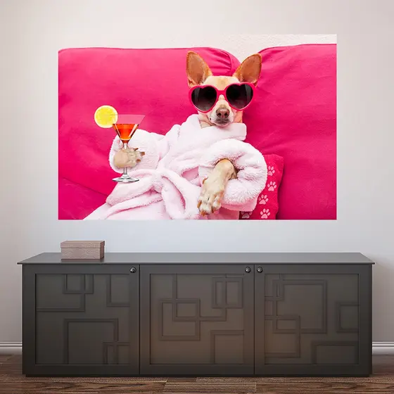 Painel Adesivo Decorativo de Parede Cachorro Pet Shop Veterinário Animais Casa Sala Quarto - 775pn
