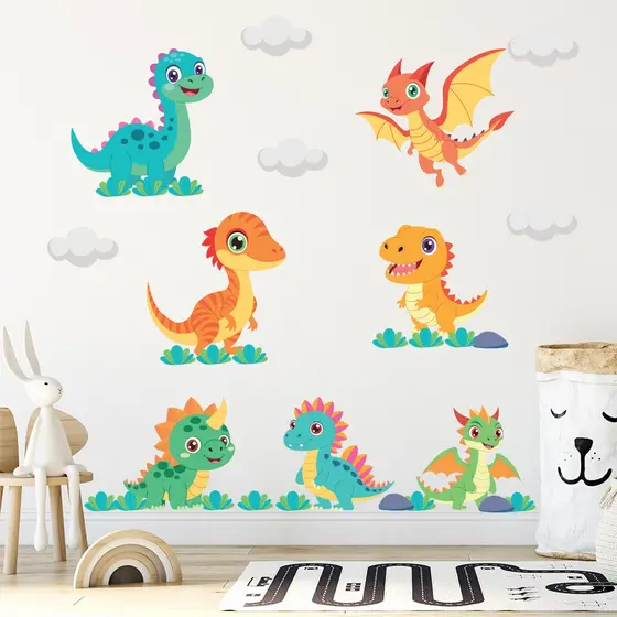 Adesivo de Parede Infantil Dinossauros Dino Quarto Menino Menina - 427ir