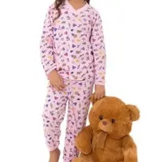 Kit 1 Pijama Infantil Manga Longa Menina Feminino Atacado Barato 1 ao 7 - PRONTA ENTREGA