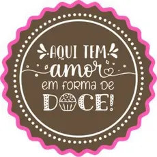 Kit 60-300 Etiquetas Adesivas Aqui Tem Amor em Forma de Doces