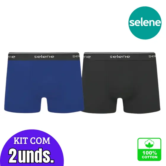 Kit de Cuecas Boxer Algodão - Selene - c/2 unidades