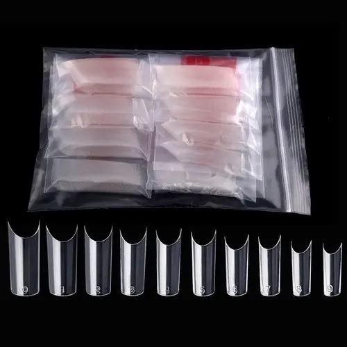 Tips 500 Unhas Curvatura C Leitosa Para Unhas De Gel Alongamento