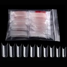 Tips 500 Unhas Curvatura C Leitosa Para Unhas De Gel Alongamento