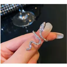 Anel de Unha Falange da Moda Decorativo Nail Art Dourado e Prata Cravejado Strass