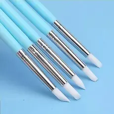 5pcs Conjunto De Boleador E Pincel De Silicone Com Duas Pontas De Unha Manicure Nail