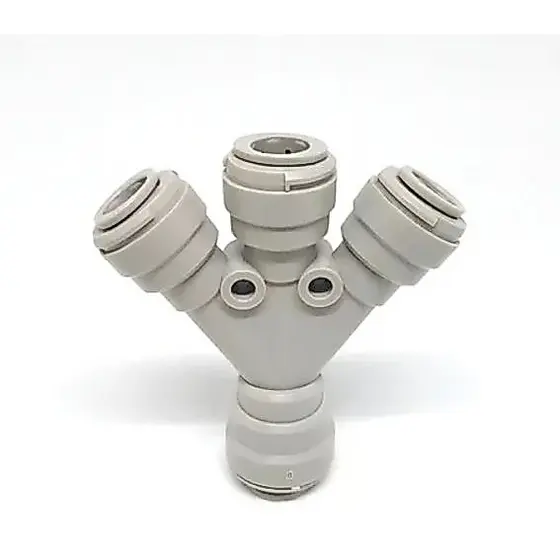 DMFIT - União 3/8" - 3 Vias Tubo 3/8" x Tubo 3/8"