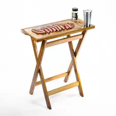Tabua de carne Mesa dobravel de Madeira Kit Churrasco Tábua de corte