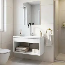 Gabinete Para Banheiro Com Pia Resistente Slim Nicho de Banheiro