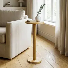 Mesa De Apoio Lateral 100% Madeira Com 1 Pé De Rosquear 59cm