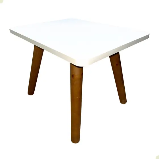 Mesa de Centro Para Escritório Sala Com Pés de Madeira e Tampo MDF
