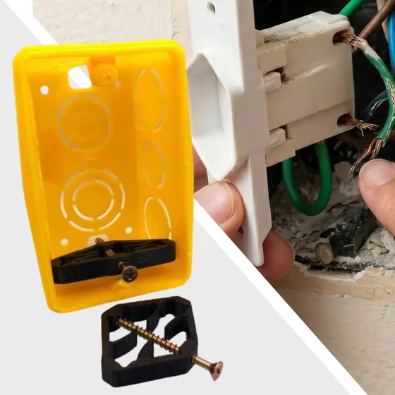 Kit Reparo Salva Caixinha Abas Caixa de Luz 4x2 Tomada Interruptor Aba Quebrada Sem Quebrar Parede