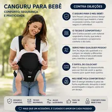 👶 Canguru Bebê Passeio Click 2 Posições com Conforto e Segurança Ajustável e Confortável