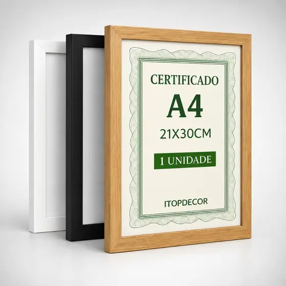 Moldura Decorativa 21x30 A4 Porta Retrato para Sala Quarto Escritório e Presente