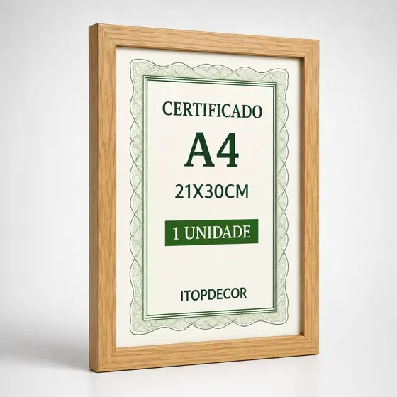 Moldura A4 21x30 Porta Retrato Decorativo para Fotos Certificados Diploma Quadro Parede Sala Quarto