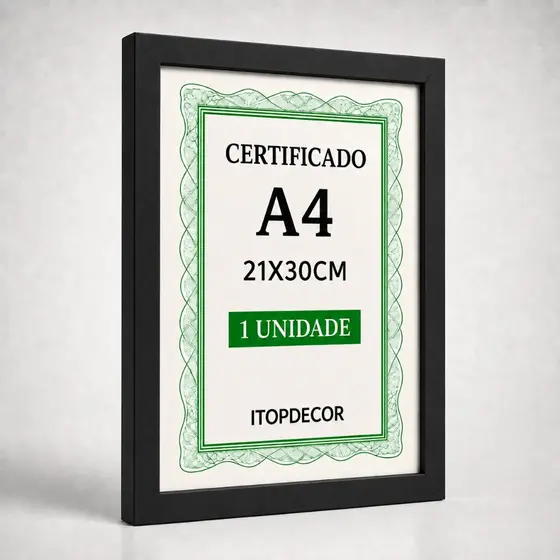 Moldura A4 21x30 Porta Retrato Decorativo para Foto Diploma Certificado Parede