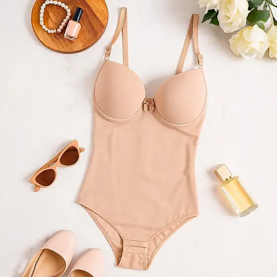 Body Redutor Com Bojo Cetinete Shapewear Compressão Barriga Alças Reguláveis