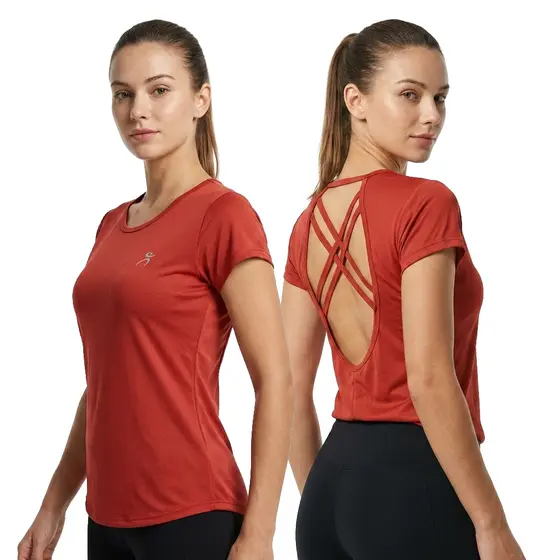 Blusa Fitness Feminina DryFit com Manga e Costas Vazadas Leve Fresca e Estilosa