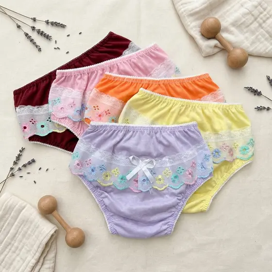 Kit 5 Calcinhas Infantil Menina Bebê Bunda Rica Conforto Diário