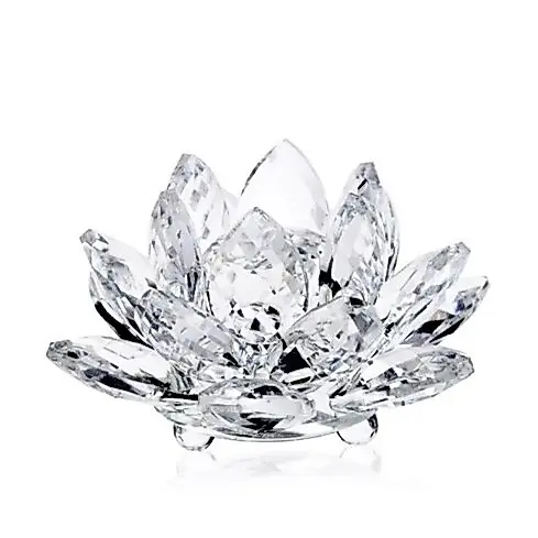 Flor De Lótus 10cm Cristal Decoração Casa Enfeite Sala