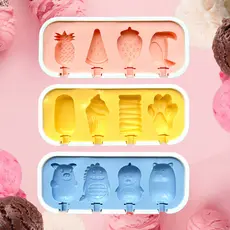 Forma De Sorvete Material Silicone Para Picolé Gelo Gelinho Chocolate Doces Retângulo