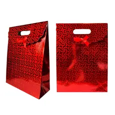 Kit c/ 4 Sacolas de Papel 3D para Presente Decorada 4 Tamanhos Grande Media Pequena Mini Laser