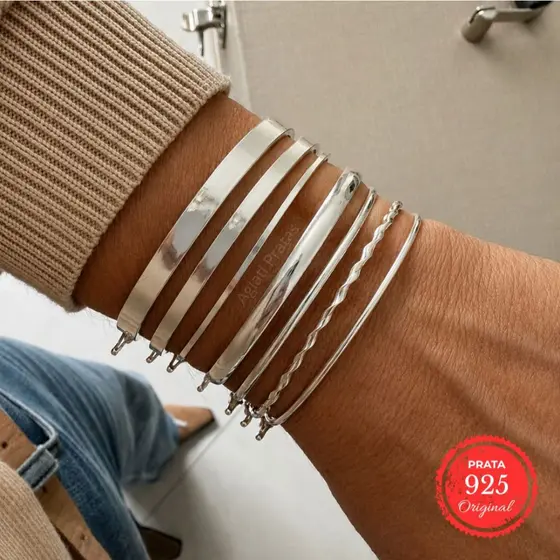 Bracelete Pequeno ou Infantil em Prata 925 com 16 cm