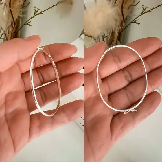 Bracelete Pequeno ou Infantil Abaulado em Prata 925 com 16cm