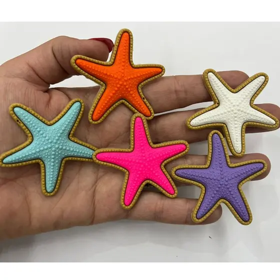 KIT APLIQUE EMBORRACHADO ESTRELA DO MAR, 5 CORES CONFORME A FOTO