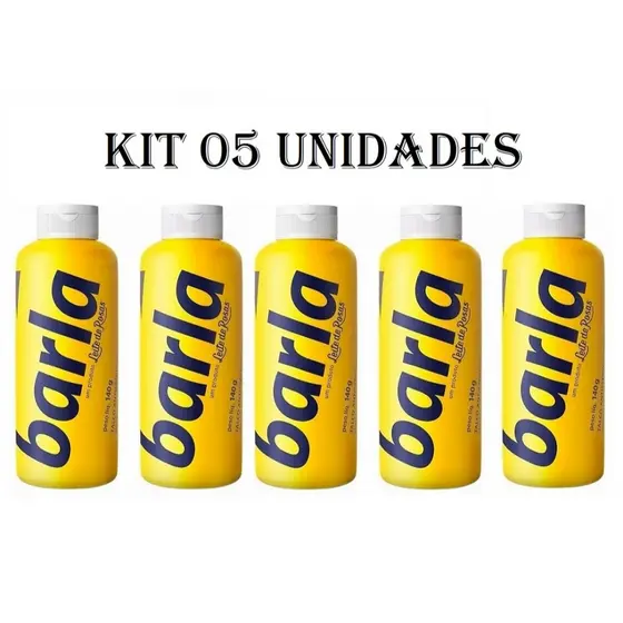 Kit 5 Talco Antisséptico Barla Perfumado em Frasco 140G.
