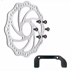 Disco Rotor De Freio Mecânico 203mm Inoxidável 6 Furos Adaptador U5 Dianteiro Pedal Pulse Bike