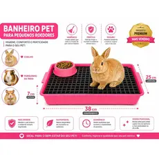 Sanitário Banheiro C/GRADE bandeja TWOO QUADRADApara Coelho e Porquinho da Índia Chinchila