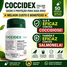 COCCIDEX ITALIANO 50CPS OU 30CPS VITAMÍNICO COMPLEMENTAR PROMOÇÃO ENVIO IMEDIATO