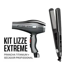 Kit Prancha Lizze Extreme Mais Secador Lizze Extreme 2400 Cor Cinza