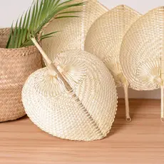 Ventiladores Artesanais De Palha Tecida À Mão Decoração De Casa De Bambu De Verão