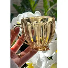 JOGO DE XÍCARAS ITÁLIA 6 UNIDADES ÂMBAR VIDRO 200ML