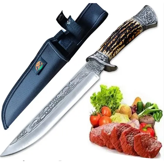 Faca De Caça Pesca Churrasco Luxo Personalizada com seu Nome Gravado