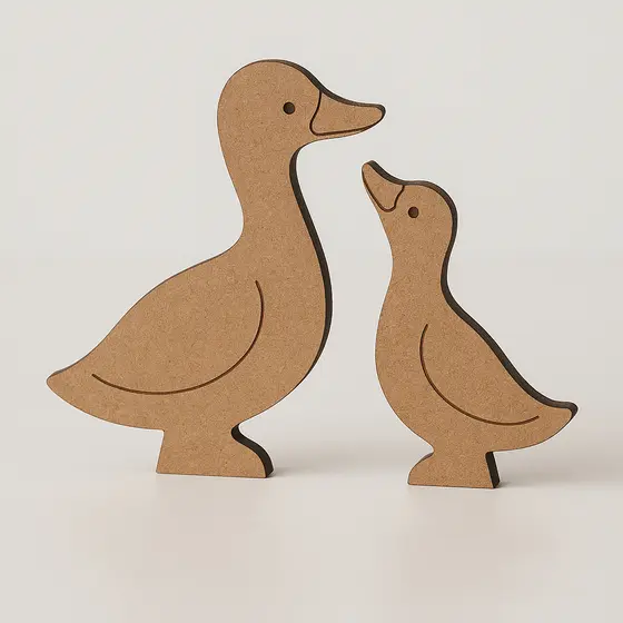 Patos em MDF Mãe e Filho – Sem Pintura | Foto Ilustração