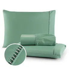 Kit Lencol Jogo de Cama Berço Solteiro Casal Queen King 400 fios Toque Macio com Ponto Palito