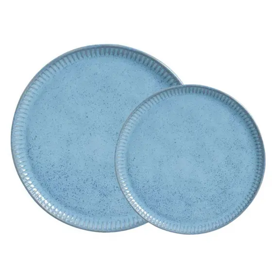 Jogo 6 Prato Raso 6 Sobremesa Bio Breeze Porto Brasil Stoneware