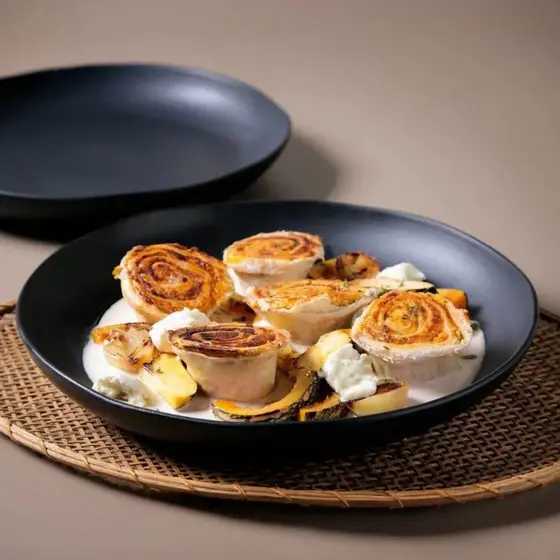 Travessa Redonda Grande Orgânico Stoneware Preto Matte Para Servir Salada Assados Carnes